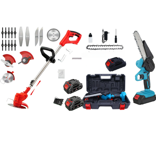 Combo Cortacésped Eléctrico a Batería - Mini Sierra de Mano a Batería ❌LIQUIDACION❌